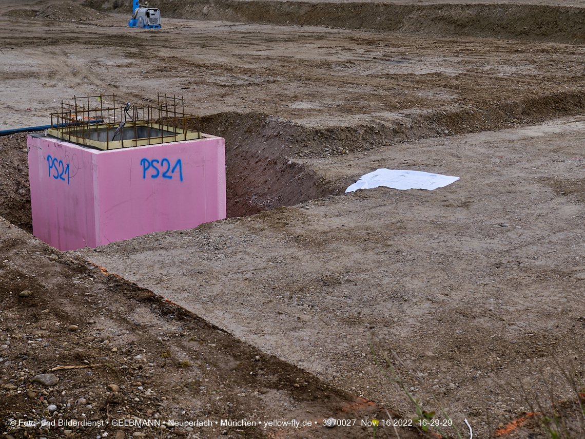 16.11.2022 - Baustelle an der Quiddestraße Haus für Kinder in Neuperlach